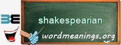 WordMeaning blackboard for shakespearian